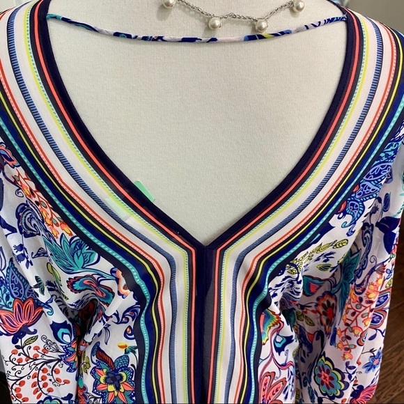 NWOT Milly for DesigNation Floral Caftan Tunic Top - Picture 6 of 9